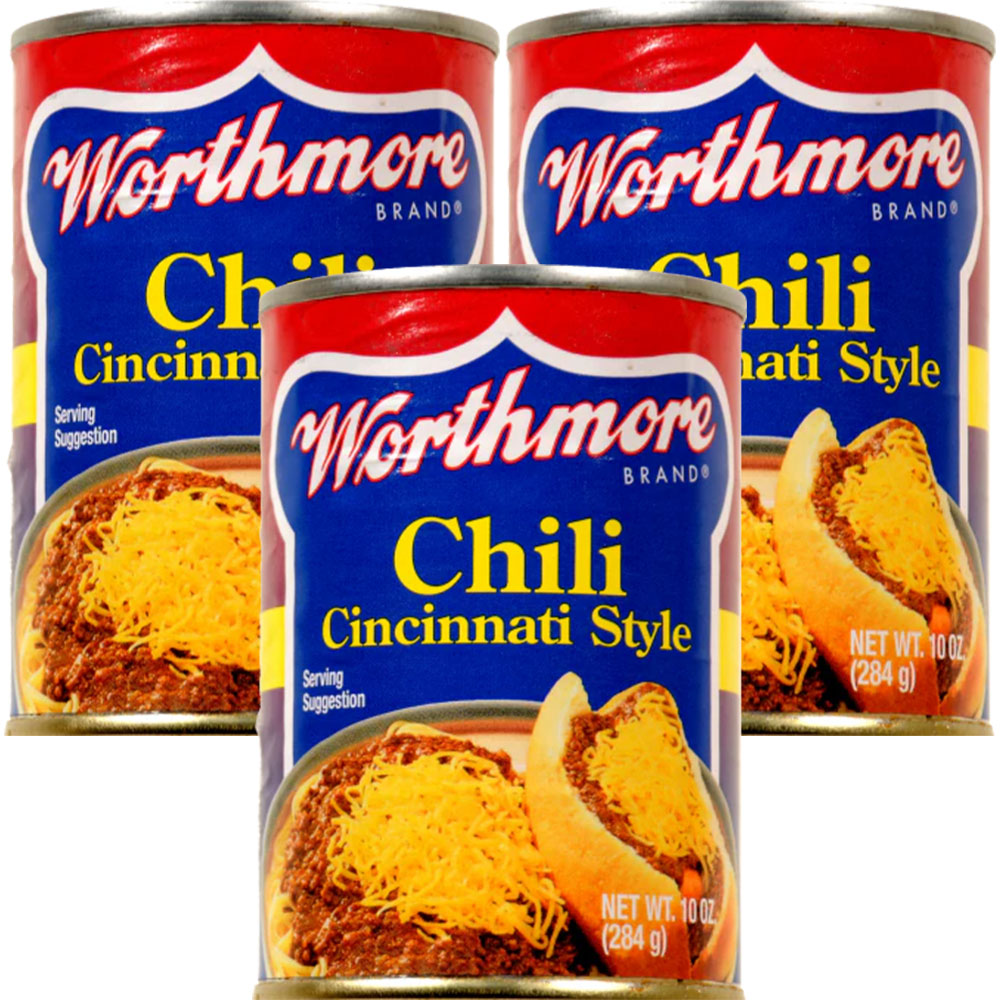 Worthmore Cincinnati Style Chili 10oz Can 3pk