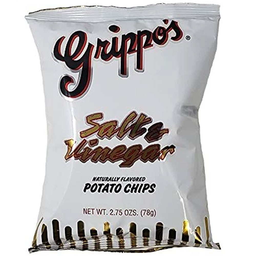 Grippo's Salt And Vinegar Potato Chips 2.75oz Bags 24ct