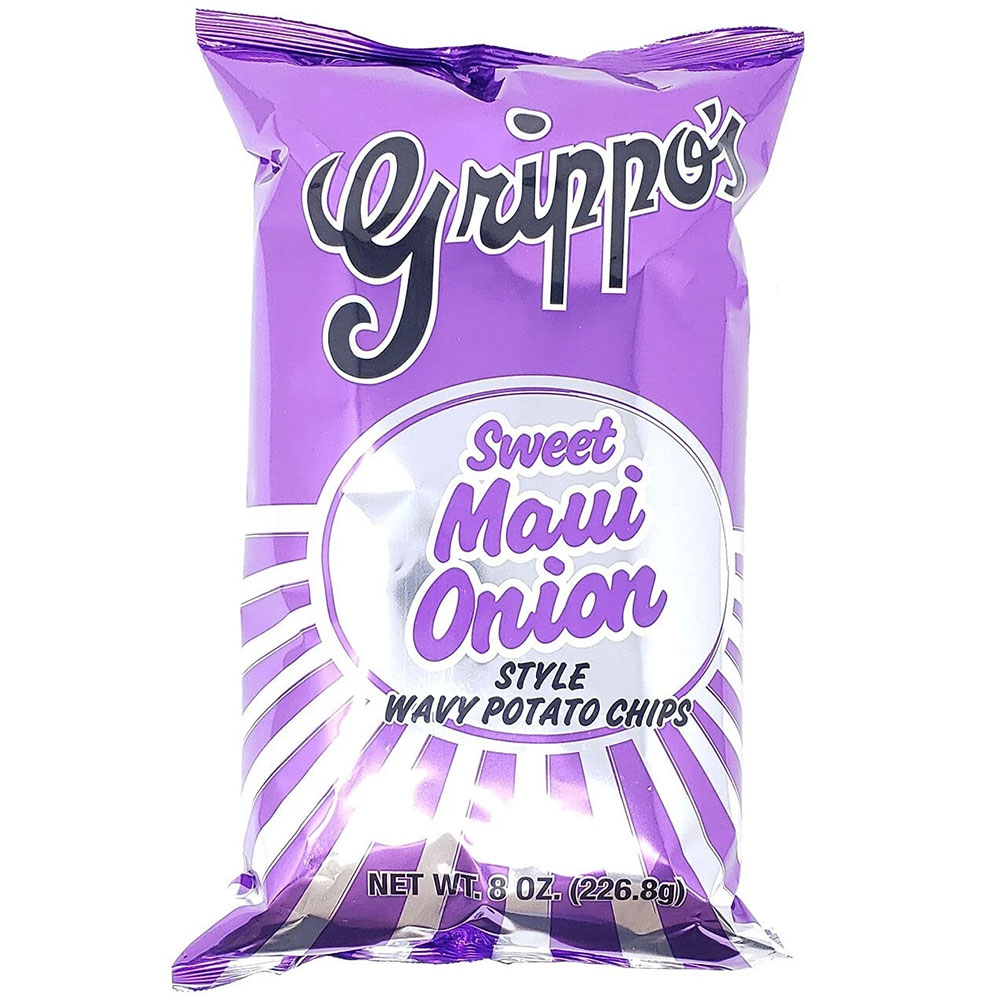Grippo's Sweet Maui Onion Wavy Potato Chips 8oz Bags 12ct