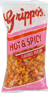 Grippos Hot Spicy Popcorn 4oz Bags 12ct 