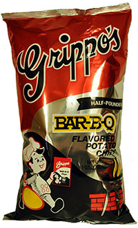 Grippos BBQ Potato Chips Half Pounder 8oz Bag 12pk 