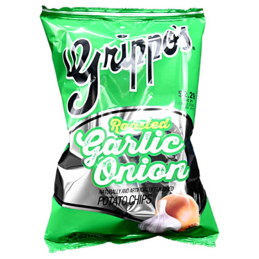 Grippos Roasted Garlic Onion Potato Chips 2.75oz 24ct Box 