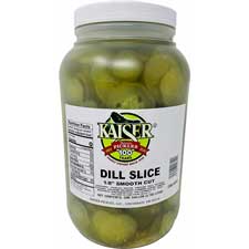 Kaiser Dill Pickles Sliced One Eighth Inch Smooth Cut Gallon Jar