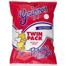 Grippo's Plain Potato Chips Twin Pack 8oz Bags 6ct