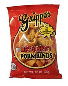Grippos Hot and Spicy Pork Rind 2 oz 24ct 