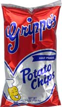 Grippos Plain Potato Chips 8oz Bag 12pk 