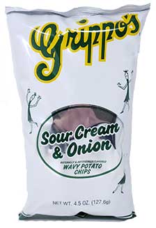 Grippos Sour Cream and Onion Potato Chips 4.5oz 18ct 