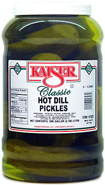 Kaiser Hot Dill Pickles Gallon Jar 